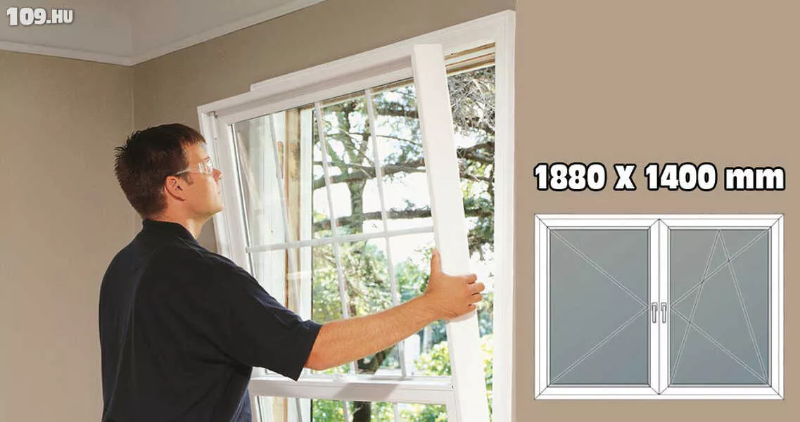 Kétszárnyú ablak 1880 x 1400 mm (Ideál 4000)